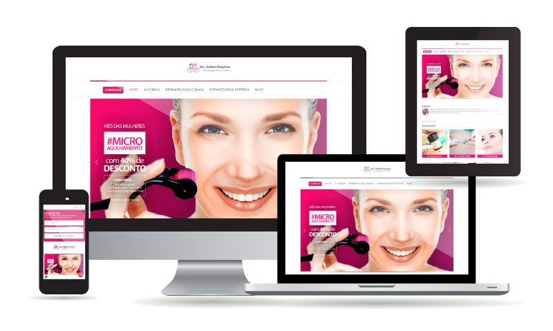 Site Responsivo para Cl&iacute;nica Dra. Andr&eacute;ia Pamplona - Marketing Digital Express