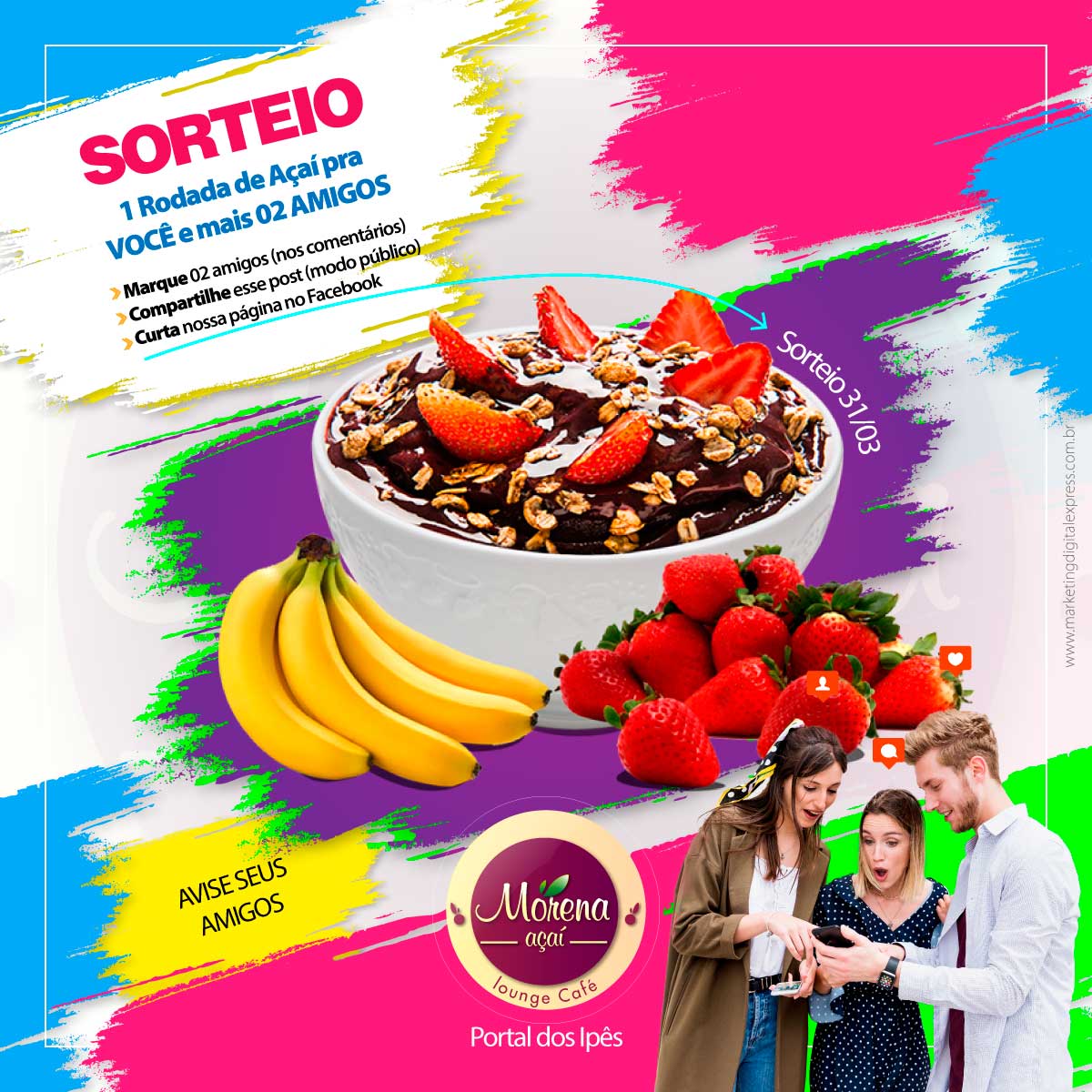 banner para redes sociais sorteio acai
