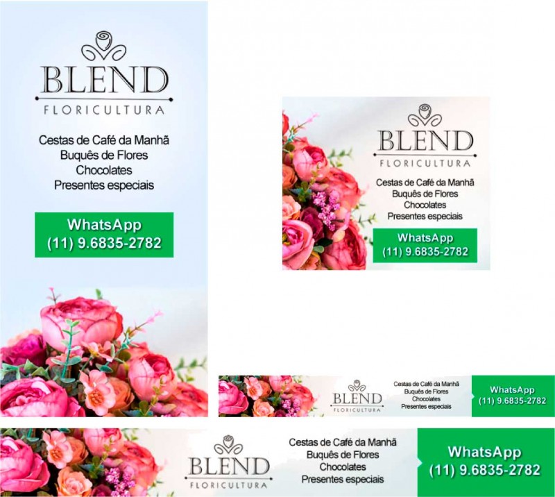 Banners rede display blend floricultura - marketing digital express